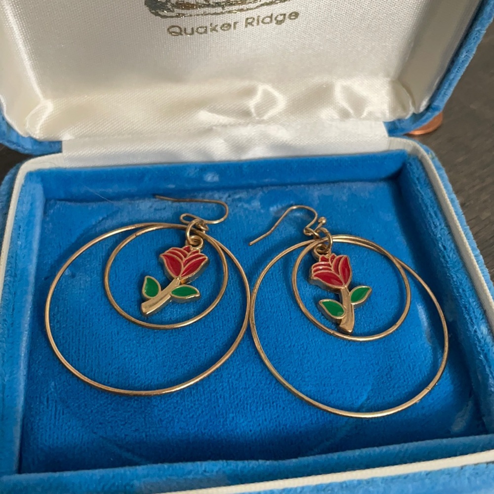 Rose gold dangle earrings